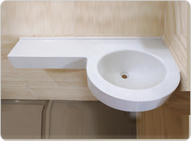 Round P-shaped basin