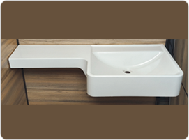 Square P-shaped basin